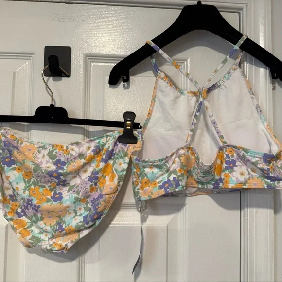 NWT Abercrombie Kids Floral Bralette Bikini Girls Size 17 18 Swim Beach Summer